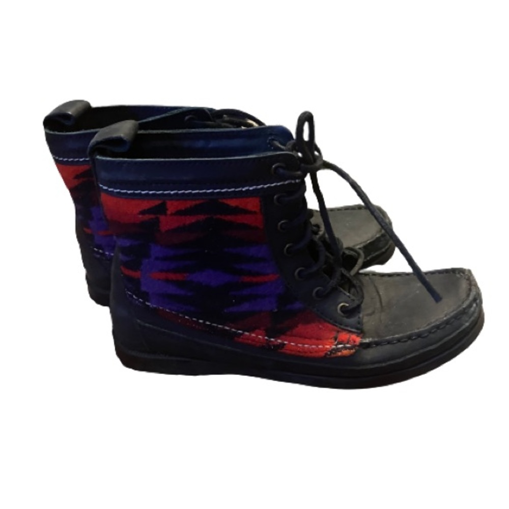 Anthropologie Guatemalan textile leather boots